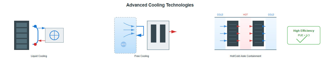 The implementation of advanced cooling technologies represents a critical strategy for reducing data center energy consumption. Innovations in liquid cooling, free cooling utilizing ambient air temperatures, and hot aisle/cold aisle containment systems have demonstrated significant potential for improving overall facility efficiency. These approaches, refined through Data Center Inc's extensive operational experience, not only reduce direct cooling costs but also enable higher density deployments that maximize the utilization of available floor space. The implementation of advanced cooling technologies represents a critical strategy for reducing data center energy consumption. Innovations in liquid cooling, free cooling utilizing ambient air temperatures, and hot aisle/cold aisle containment systems have demonstrated significant potential for improving overall facility efficiency. These approaches, refined through Data Center Inc's extensive operational experience, not only reduce direct cooling costs but also enable higher density deployments that maximize the utilization of available floor space.